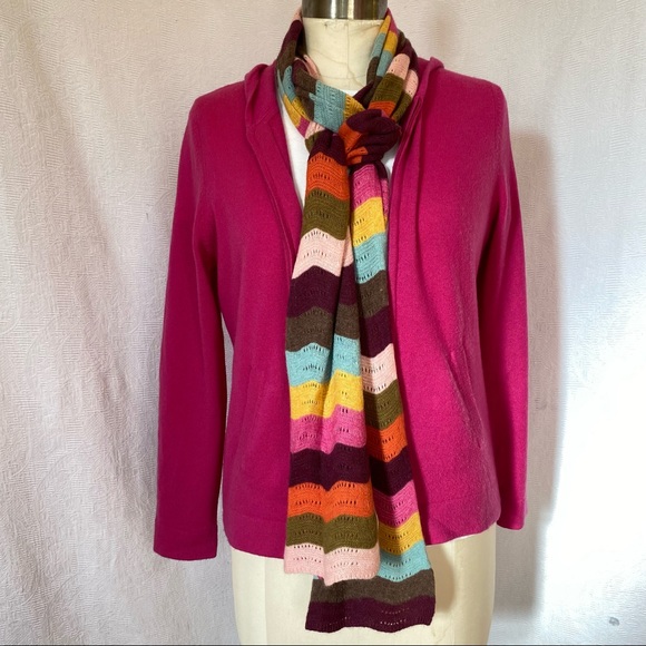 Lord&Taylor S/M hot pink zip front sweater - Picture 7 of 8